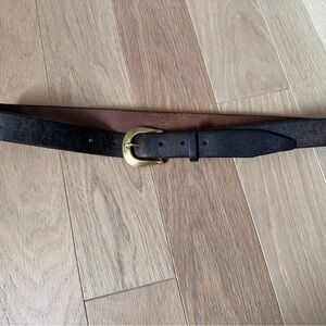 Vintage Brown Leather Belt with Brass buckle